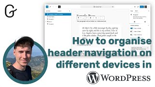 How to organise header navigation on different devices in Wordpress (Gutenberg)