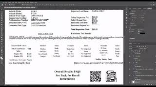 USA Texas vehicle inspection report editable template