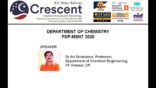 FDP Day-8 Nanoengineering Materials for Biological Applications by Dr Sri Sivakumar, IIT- Kanpur
