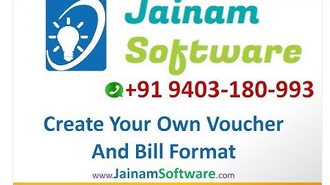 Create New Voucher and Bill Format | Invoice Software | Jainam Software
