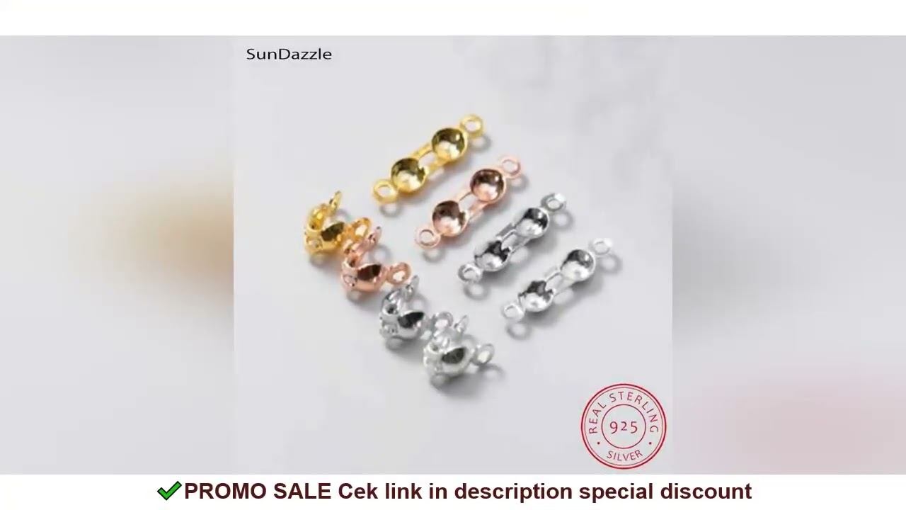 10pcs Genuine Real Pure Solid 925 Sterling Silver Closure End Beads Clasps Clips Gold Crimp Connecto