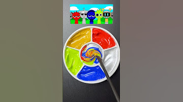 My favorite 5 Sprunki, guess the mixed color #colormixing #satisfying #sharkzhan