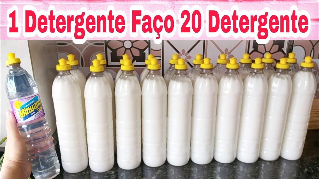 1 Detergente do Mercado Faço 20un Detergente Caseiro ♤ Diversas Receitas da Deia