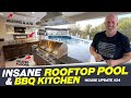 Insane Rooftop Pool and BBQ Kitchen Area - Auto Winterization | House Build #24