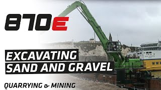 SENNEBOGEN - Quarrying: 870 Material Handler ship setup excavating sand and gravel