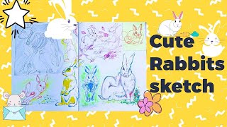 🐰🎨 "Adorable Animal Art: Speed Sketching Rabbits in My Sketchbook! 🐇✏️"