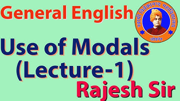 Use of Modals(Lecture-1)   B.A&B.Sc-1st UG General English Video Lecture Hindi SVM JOBNER