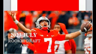 2023 JULY 10TH  l ROOKIE DRAFT l ADP, 1QB, DYANASTY, PPR