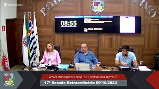 Câmara Municipal de Colina-SP- 17ª Sessão Extraordinária 09/10/2023