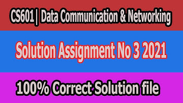 CS601 Assignment No 3 2021 Solution File| Data Communication and Networking