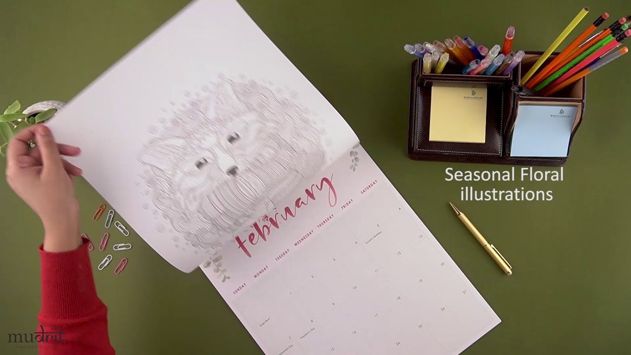 MUDRIT 2024 Wall Yearly Calendar, Monthly Daily Planner (Jan 2024 - Dec 2024), Twin-Wire Binding