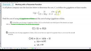 Math 10 3.2 Example 12 Working with a Piecewise Function