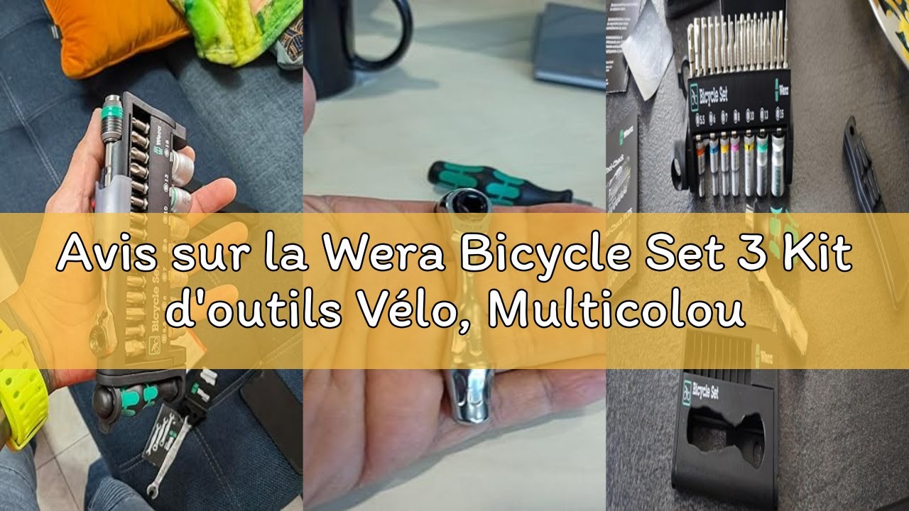 Wera Bicycle Set 3 - Kit D'Outils Vélo 41 Pièces Compact Avec Cliquet Et Pochette - Parfait Pour Réparations Et Déplacements