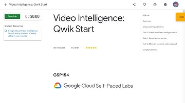 Video Intelligence: Qwik Start GSP154