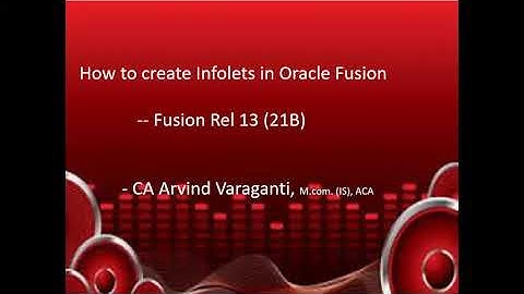 How to create Infolets in Oracle Fusion Cloud
