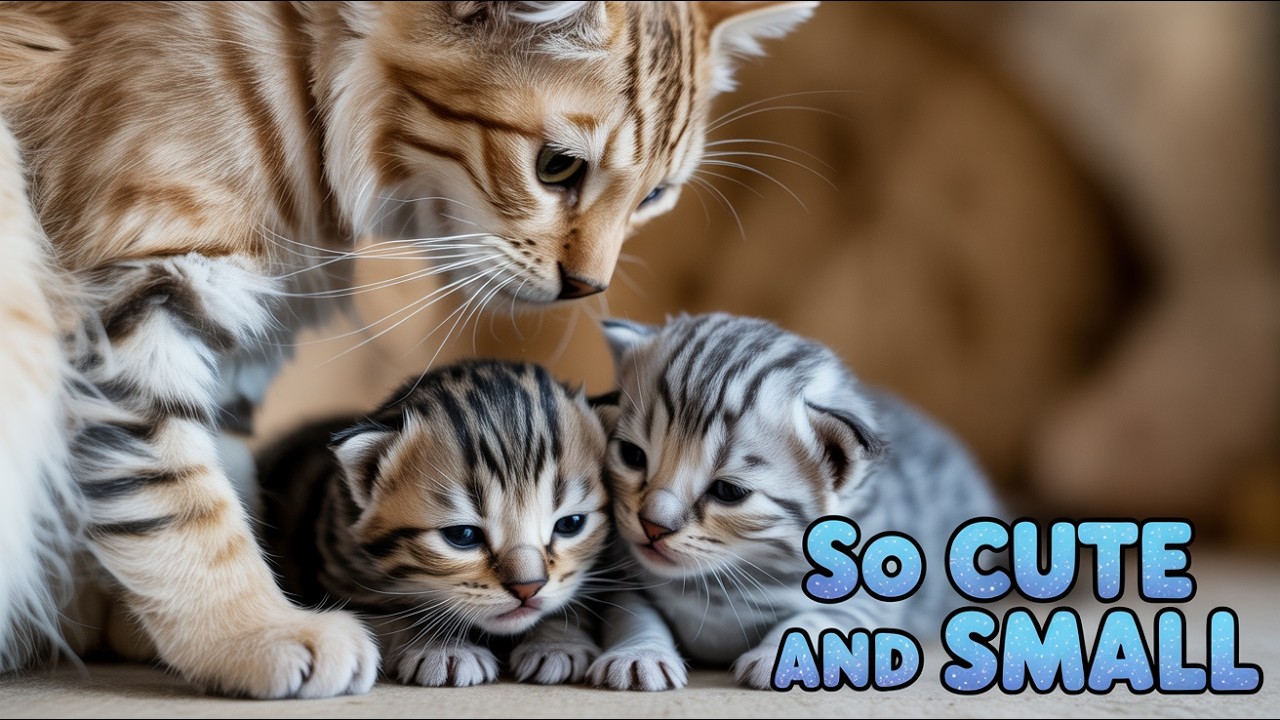 Mother Cat Gently Grooms and Nurses Her Kittens | Pure Cat Love 🐾