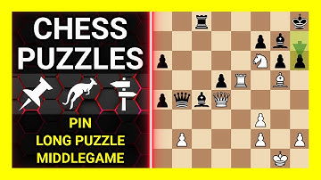 Chess Puzzles to Practice. Themes: Pin, Long puzzle, Middlegame. Learn Chess