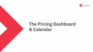 Pricing Dashboard & Calendar