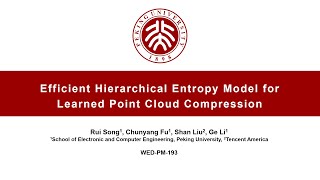 Efficient Hierarchical Entropy Model for Learned Point Cloud Compression