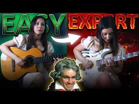5 Levels of Für Elise on Guitar (Easy to Extreme) + TABS