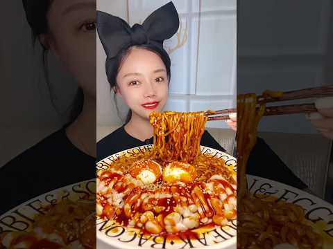 Korean Spicy Ramen Mukbang ASMR  | #shorts #mukbang #eating #yummy #tasty #food