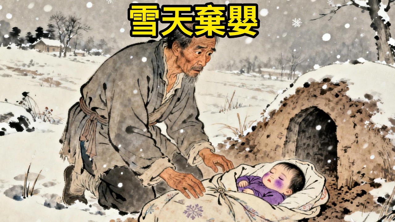 大雪天窮漢在墳堆邊撿到個凍僵的女娃。胳膊有塊胎記像朵蘭花。15年後首富找來：這個胎記，是我失散多年的女兒#民間故事 #故事頻道 #感人故事 #情感