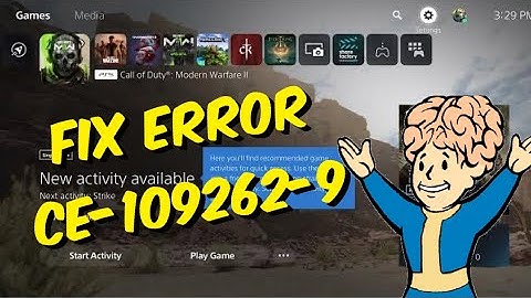How To Fix PS5 Error CE-109262-9