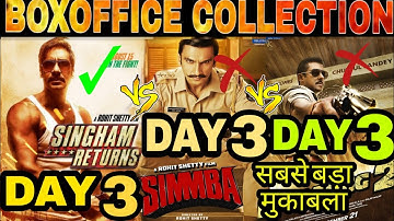 Simmba vs Singham returns vs Dabangg 2 3rd Day box office collection Report,Simmba collection Report