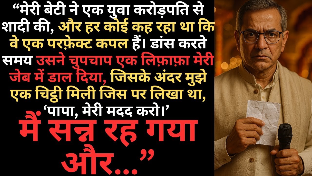 शादी के दौरान,मेरी बेटी ने चुपचाप एक चिट्ठी मेरी जेब में डाल दी,जिस पर लिखा था,“पापा, मेरी मदद करो।”
