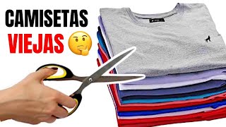 3 IDEAS FÁCILES DE RECICLAR CAMISETAS VIEJAS - TRANSFORMAR ROPA