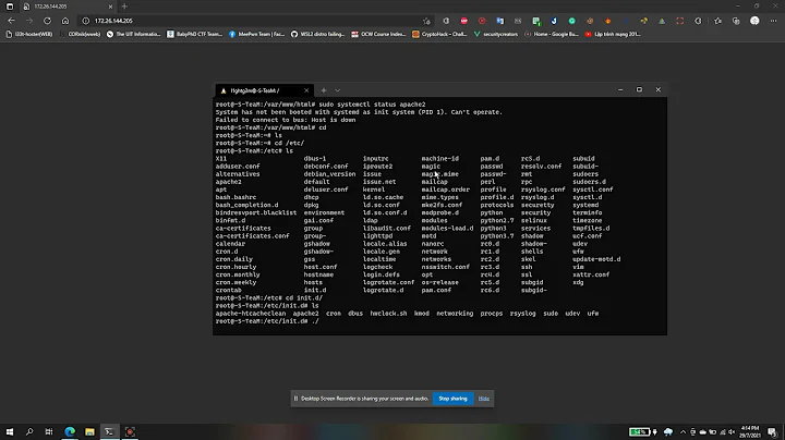 System has not been booted with systemd as init system (PID 1). Can't operate.