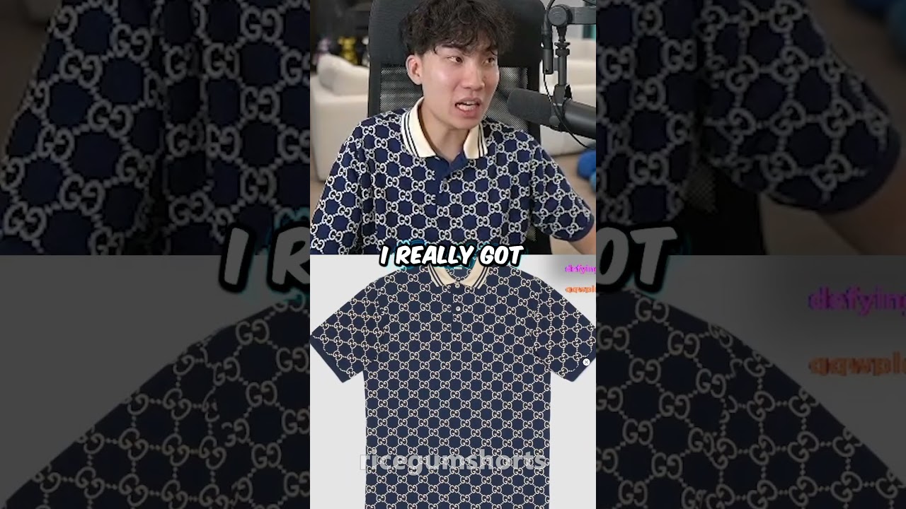 he be wearing fake gucci