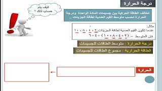 درس الطاقة الحرارية ودرجة الحرارة والحرارة