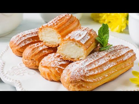 ДОМАШНИЕ ЭКЛЕРЫ НА РАСТИТЕЛЬНОМ МАСЛЕ. БЫСТРО ВКУСНО И ДОСТУПНО.