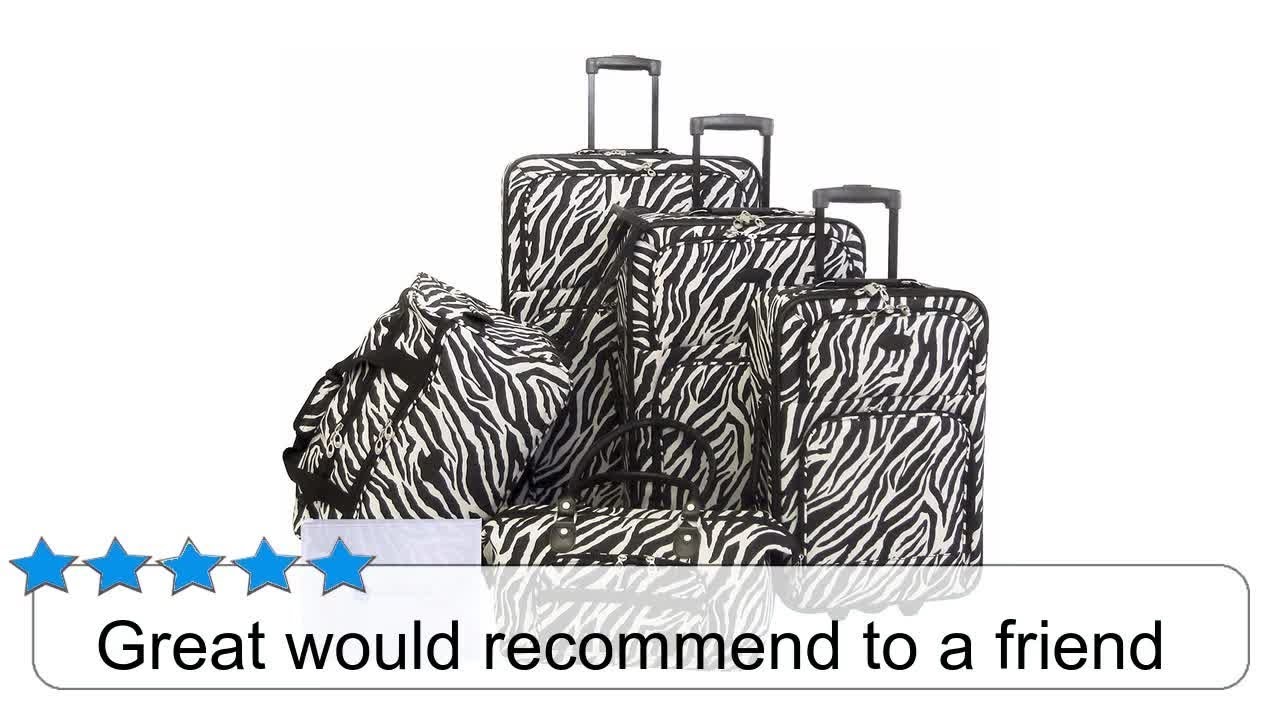 American Flyer Barnum 6 Piece Luggage Set, Zebra Black