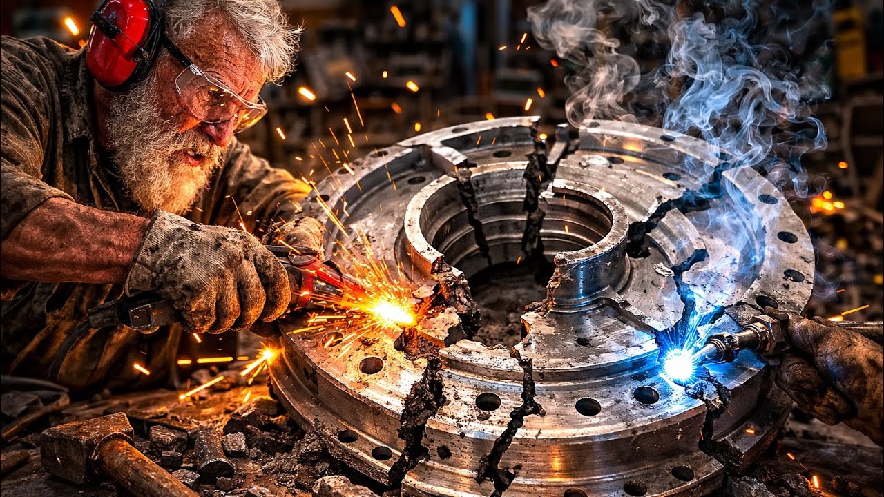 Old Man Fixes Completely Destroyed Giant Machine – Satisfying ...