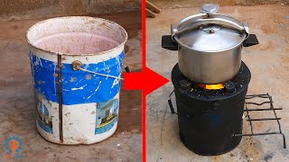 اصنع موقد حطب للطبخ من برميل حديد قديم ! Take advantage of old iron barrels to make wood stoves