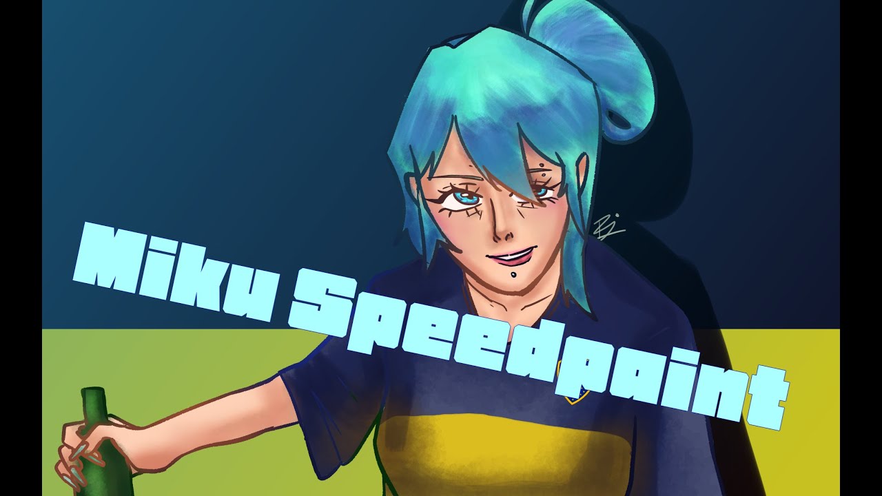 Miku bostera SPEEDPAINT with nightcore music :3