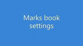 1 Marks book settings