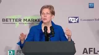Elizabeth Warren speaking at AARP on new rules to protect retirement savings