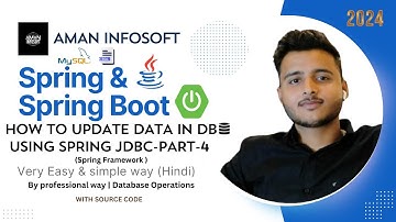 Update Operation using Spring Jdbc | Spring Jdbc Tutorial | in Hindi
