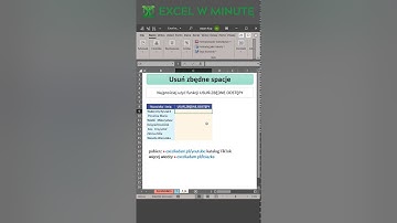Excel w minutę 01 - Jak usunąć zbędne spacje - funkcja USUŃ.ZBĘDNE.ODSTĘPY