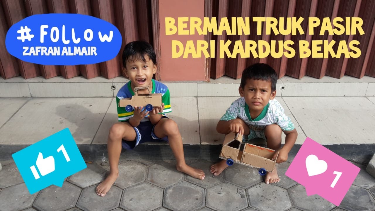 BERMAIN TRUK  PASIR DARI  KARDUS BEKAS  YouTube