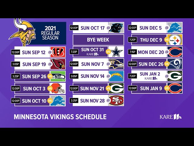 vikings schedule what channel