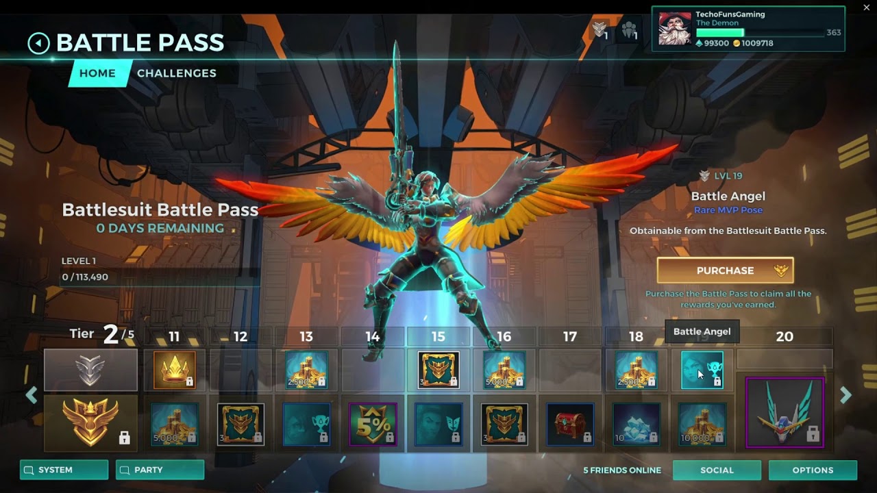 Paladins Patch 2.1 Battle Pass 4 All Items, All Levels, Free and Paid
