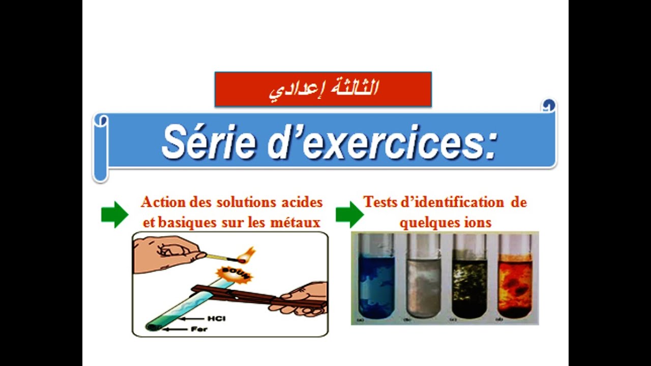 test de reconnaissance des ions 3ème exercices