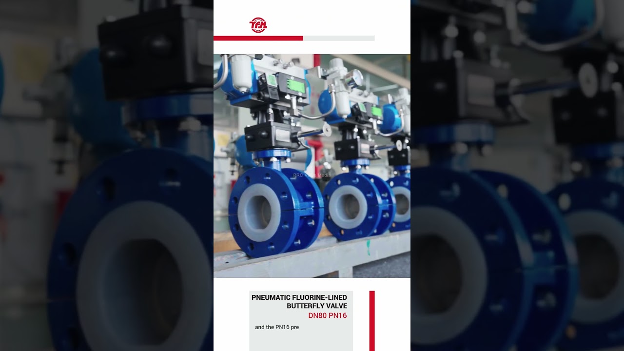 DN80 PN16 PNEUMATIC FLUORINE-LINED BUTTERFLY VALVE-YFM