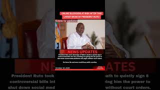 Online Bloggers At Risk After This Latest Move By President Ruto