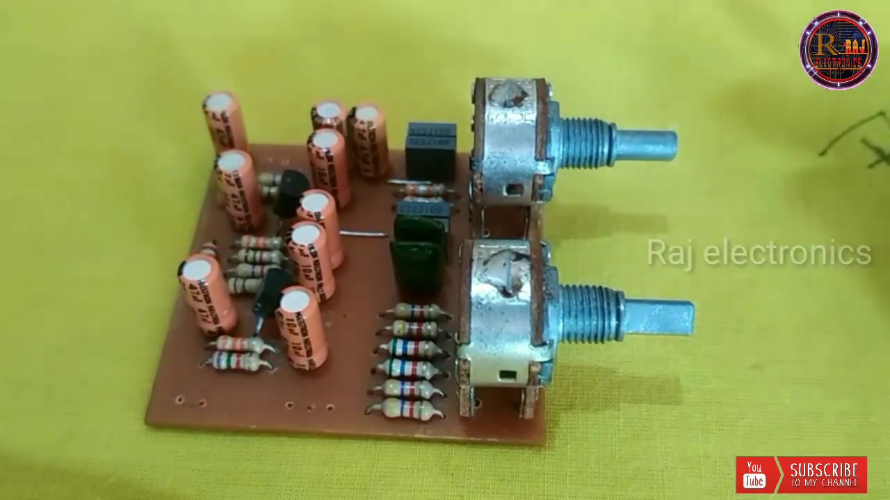 High quality bass treble boardusing bc547 transistor - YouTube