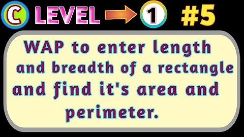 find area and perimeter of rectangle in C programming | area of rectangle in C | c programming